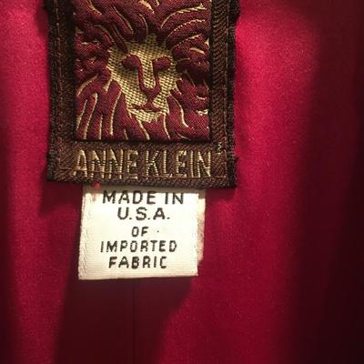 Vintage Anne Klein fuschia and black plaid blazer