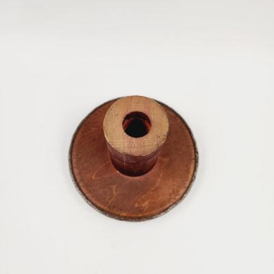 ANTIQUE WOODEN END OF LARGE SPOOL