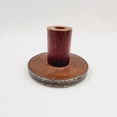 ANTIQUE WOODEN END OF LARGE SPOOL