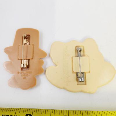 80s PLASTIC CHARACTER PINS - HALLMARK & AVON