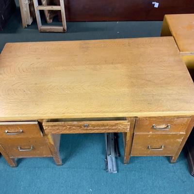 Lot 157 | Vintage Oak Teacherâ€™s Desk