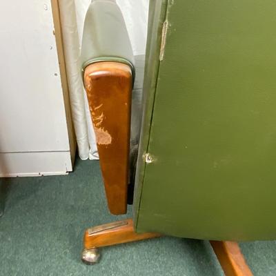 Lot 166 | Mid-Century Green Leather Office Chair