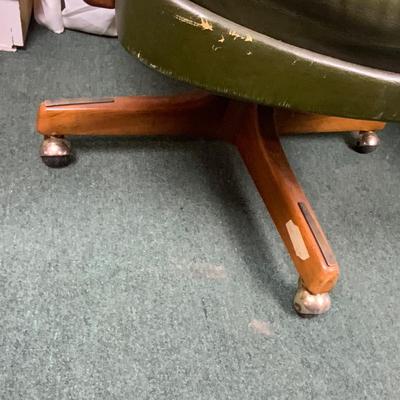 Lot 166 | Mid-Century Green Leather Office Chair