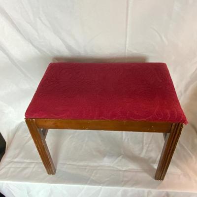 Lot 170 | Red Velvet Art Deco Vanity Bench