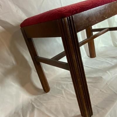 Lot 170 | Red Velvet Art Deco Vanity Bench