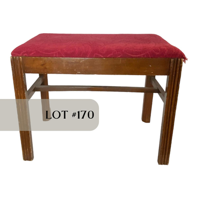 Lot 170 | Red Velvet Art Deco Vanity Bench