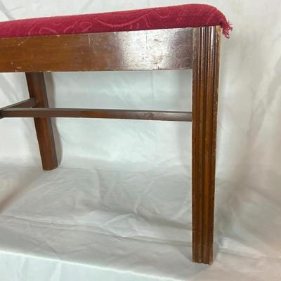 Lot 170 | Red Velvet Art Deco Vanity Bench