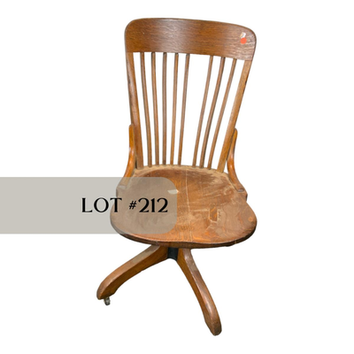 Lot 212 | Armless Oak Swivel Office Chair