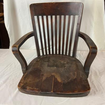 Lot 219 | Dark Wood Office Chair | No Base