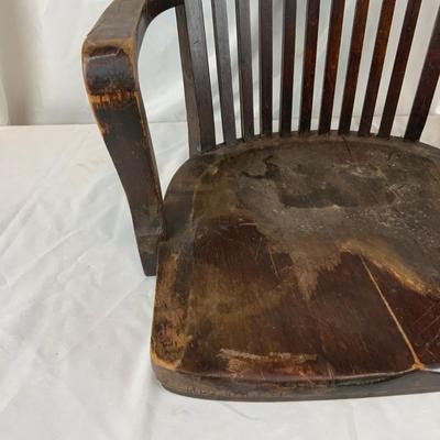 Lot 219 | Dark Wood Office Chair | No Base