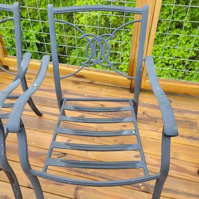 Black Aluminum Patio Chairs and Table (D-DW)