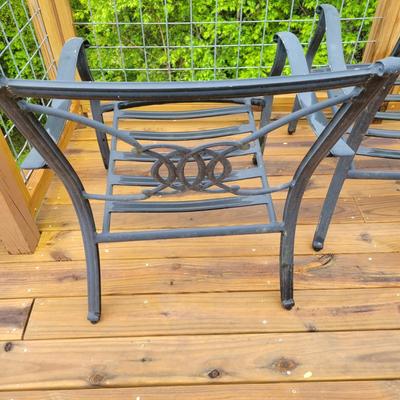Black Aluminum Patio Chairs and Table (D-DW)