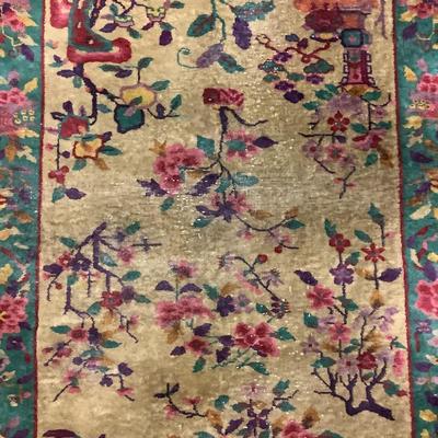 1423 Antique Chinese Oriental Rug