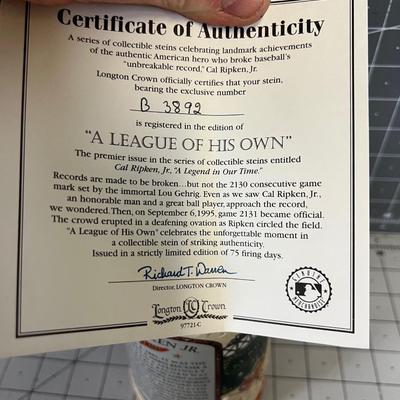 Cal Ripken Jr. Mug - Beer Stein 