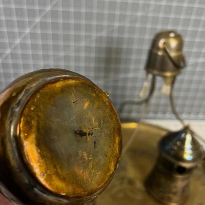 Turkish Coffee Pots w/Brass serving Plater