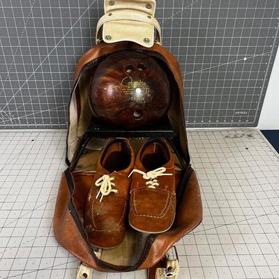 Copper Colored Bowling Ball with Shoes 