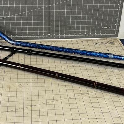 2 Adjustable Height & 1 Wood Cane