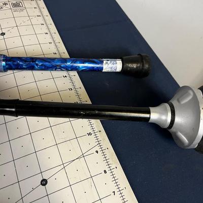 2 Adjustable Height & 1 Wood Cane