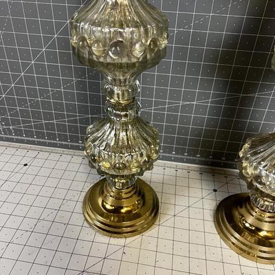 Brass and Glass Candle. 