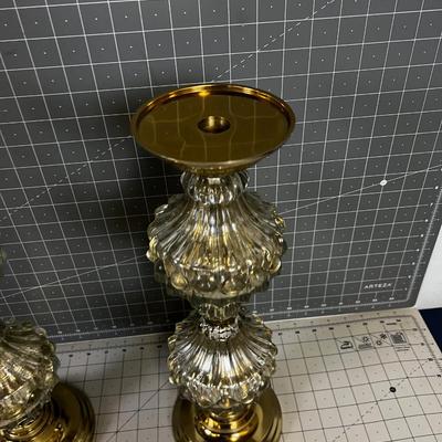 Brass and Glass Candle. 