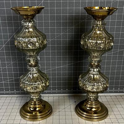 Brass and Glass Candle. 