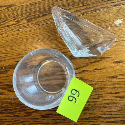 Two crystal Cigar ashtrays