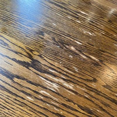 Oak Round table w/ 6 Maple Barrel Chairs