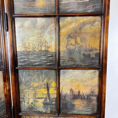 1370 Ralph Lauren Nautical Sailboat Room Divider Screen