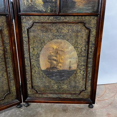 1370 Ralph Lauren Nautical Sailboat Room Divider Screen