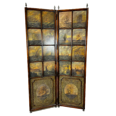 1370 Ralph Lauren Nautical Sailboat Room Divider Screen