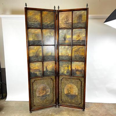 1370 Ralph Lauren Nautical Sailboat Room Divider Screen