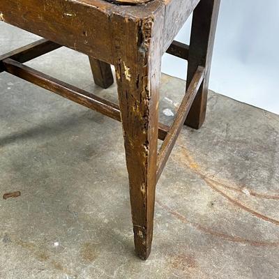 1374 Pair of Antique Walnut Rush Seats with Harp Back