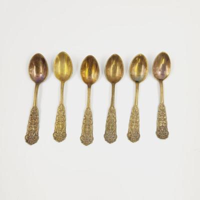 6 - VINTAGE BRASS PRNS MADE IN SWEDEN DECORATIVE SPOON