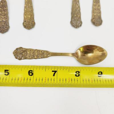 6 - VINTAGE BRASS PRNS MADE IN SWEDEN DECORATIVE SPOON