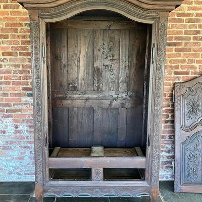 1440 Antique French Country Armoire Cabinet