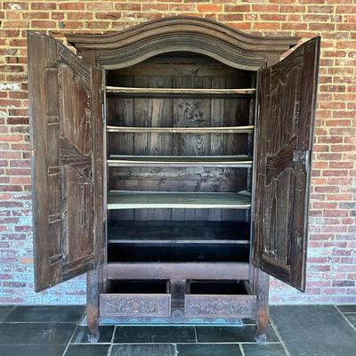 1440 Antique French Country Armoire Cabinet