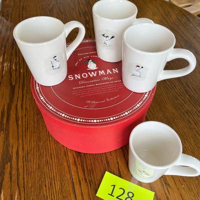 Williams Sonoma Snowman Mugs