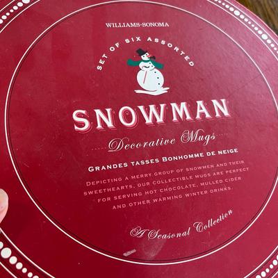 Williams Sonoma Snowman Mugs