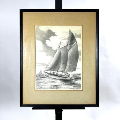 1427 Signed and Numbered Artwork by John Mall â€˜71 â€œChesapeake Bay Dingyâ€