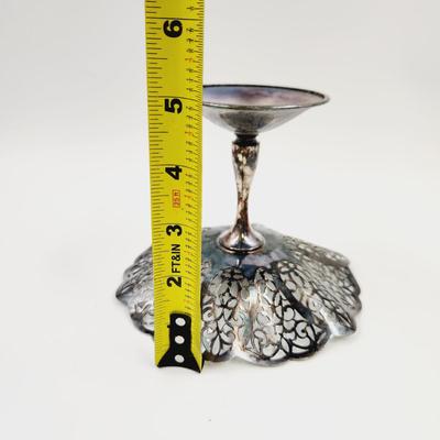 VINTAGE LOVELACE SILVER PLATED FILIGREE CANDY / STUFF HOLDER