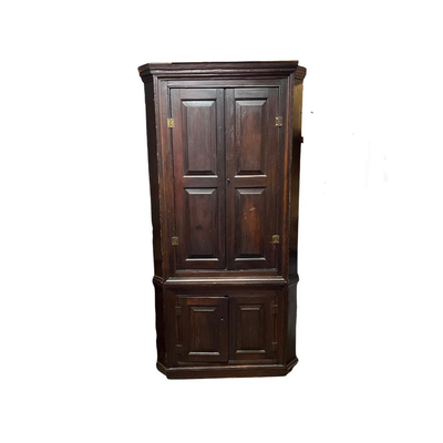 1443 Early Antique Primitive Corner Cabinet