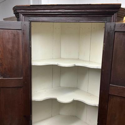 1443 Early Antique Primitive Corner Cabinet
