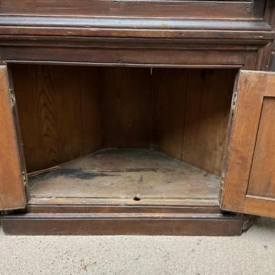 1443 Early Antique Primitive Corner Cabinet