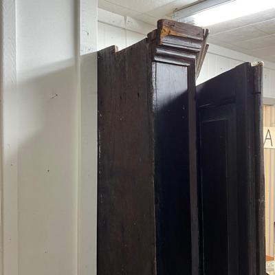 1443 Early Antique Primitive Corner Cabinet