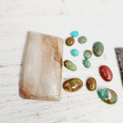 FANTASTIC NATURAL STONE CABOCHON BUNDLE #3 (includes TURQUOISE)