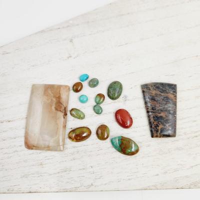 FANTASTIC NATURAL STONE CABOCHON BUNDLE #3 (includes TURQUOISE)