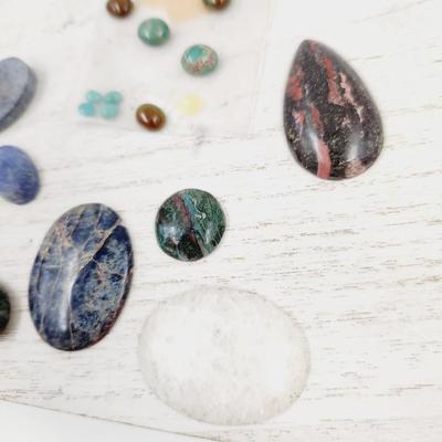 FANTASTIC NATURAL STONE CABOCHON BUNDLE #4 (TURQUOISE included)
