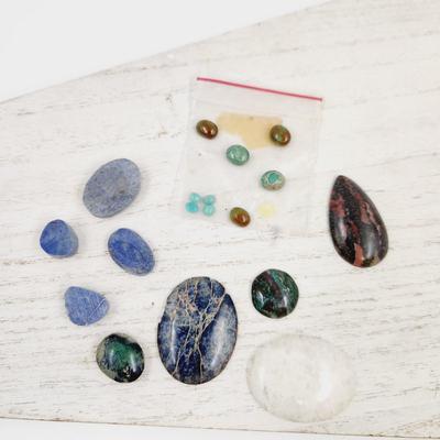 FANTASTIC NATURAL STONE CABOCHON BUNDLE #4 (TURQUOISE included)