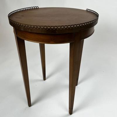 1429 Antique Round Galley Top End Table