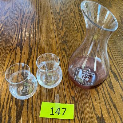 Greeley Country Club Wine Carafe & tumblers.